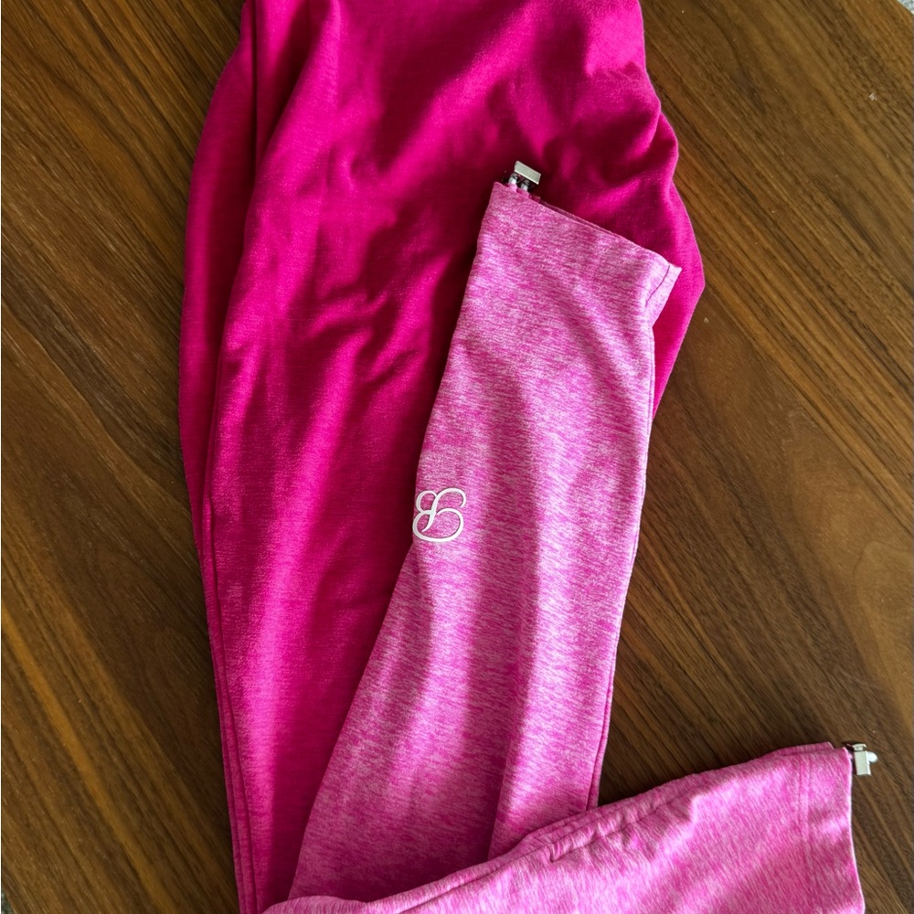 Bombshell Sportswear Fuchsia and Light Pink Kids Leggings